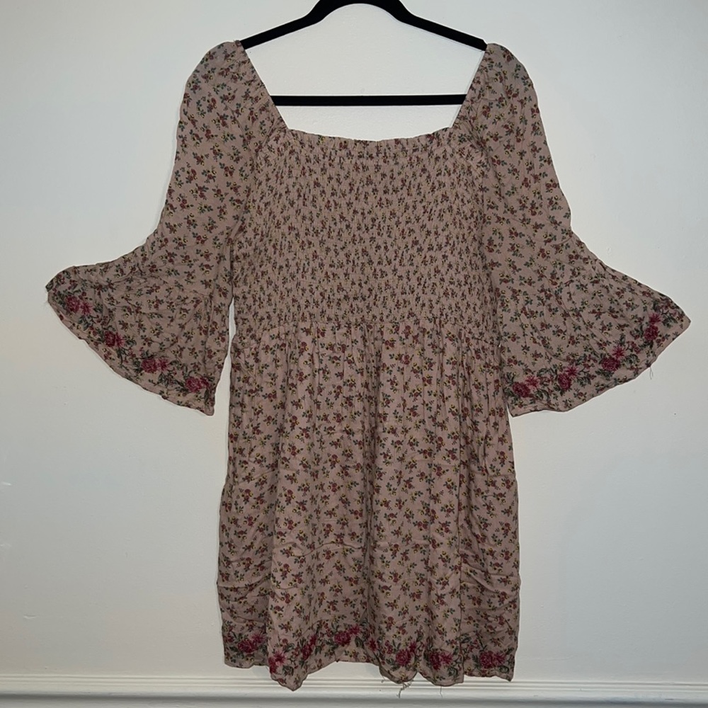 Xhilaration cream pink floral dress